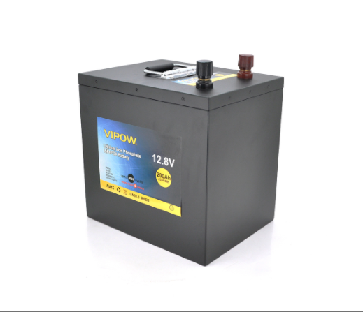 Літій-залізо-фосфатна акумуляторна батарея Vipow LiFePO4 12,8 V 200Ah з вбудованою ВМЅ платою 100A 14 кг