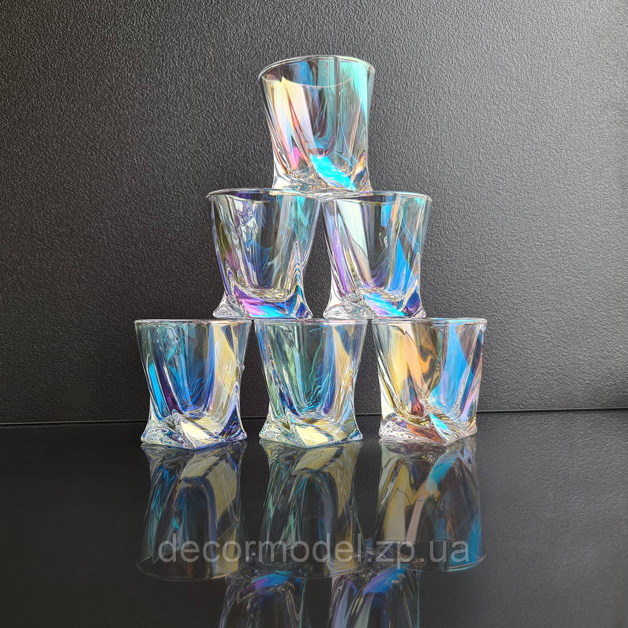 Набір стопок Bohemia Quadro 55 мл 2K936_055 перламутр, фото 1