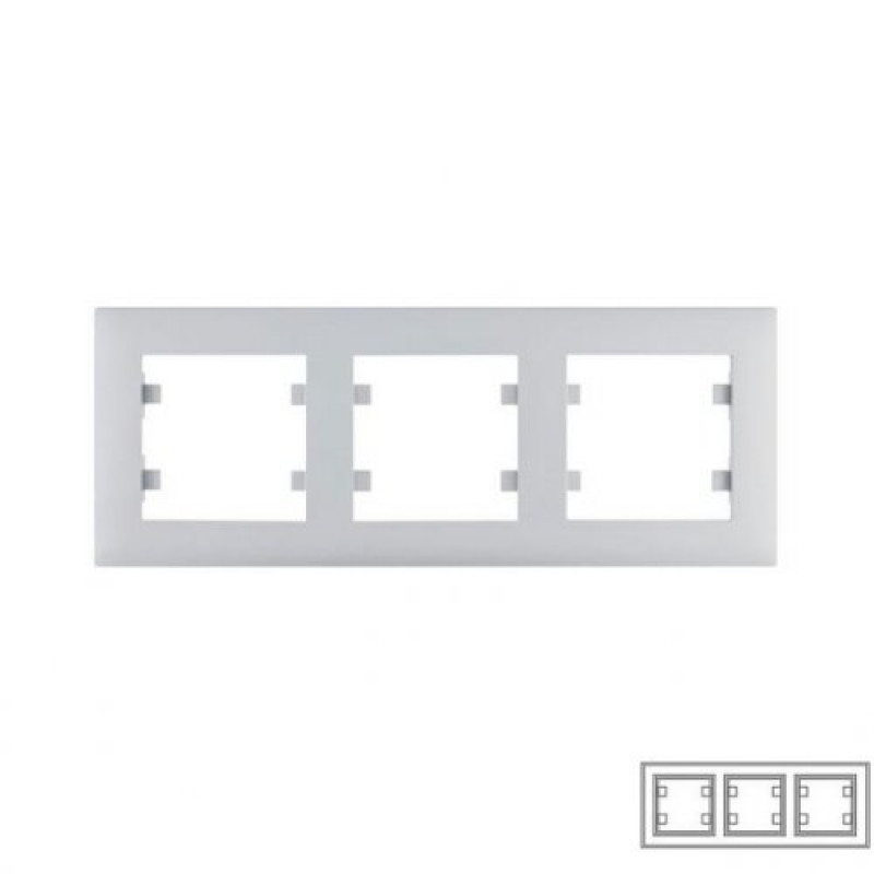 Рамка 3-містна срібло Intense Lumina-2 Hager WL5732