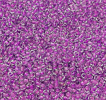 Бісер китайський Finding Розмір 2 мм з профарбованою серединкою Фіолетовий Упаковка 50 грам 9849