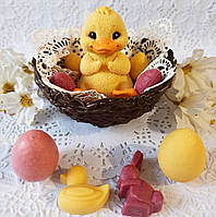 Фігурка з шоколаду Каченя Прикраси на Великдень на куліч Великоденний декор іграшки Шоколад ручної роботи