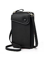 Стильная женская сумка - клатч на ремешке Forever Elegant , женская сумочка через плечо черная