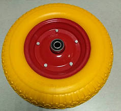 Колесо 4,00 -8 TL Ø390 безкамерне, під вісь d-16 мм жовте