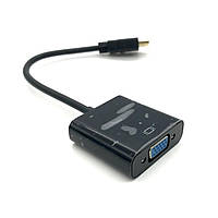 Конвертер HDMI (папа) на VGA (мама) 10cm, черный