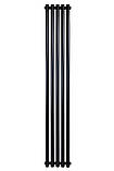 Вертикальний дизайнерський радіатор опалення ARTTIDESIGN Matera 5/1800/295 чорний матовий, фото 3