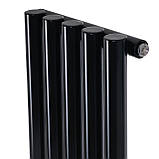 Вертикальний дизайнерський радіатор опалення ARTTIDESIGN Matera 5/1800/295 чорний матовий, фото 4