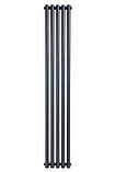 Вертикальний дизайнерський радіатор опалення ARTTIDESIGN Matera 5/1800/295 сірий матовий, фото 4