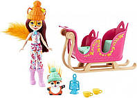 Enchantimals Рождественские сани Лисички Фелисити Snowtastic Sled Set with Felicity Fox Doll Mattel GJX31