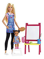 Кукла Барби Учитель рисования Я могу быть Barbie Art Teacher Playset with Blonde Doll Mattel GJM29