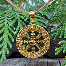 Шолом жаху, Агісхьяльм в рунічному колі Футарку Кулон амулет, фото 4