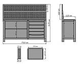 Верстат слюсарний 1700 х 530 мм 5 полиць, фото 5
