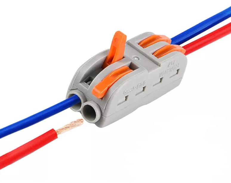 Клемa прохідна PCT-222 самозатискна WAGO. Клемa швидкого монтажу 2pin-2pin. 32А 250/600V. 0,08-4,0 мм2