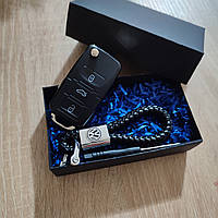 Брелок для автомобіля Volkswagen + флешка у вигляді ключа фольцваген оригінальний красивий подарунковий бокс