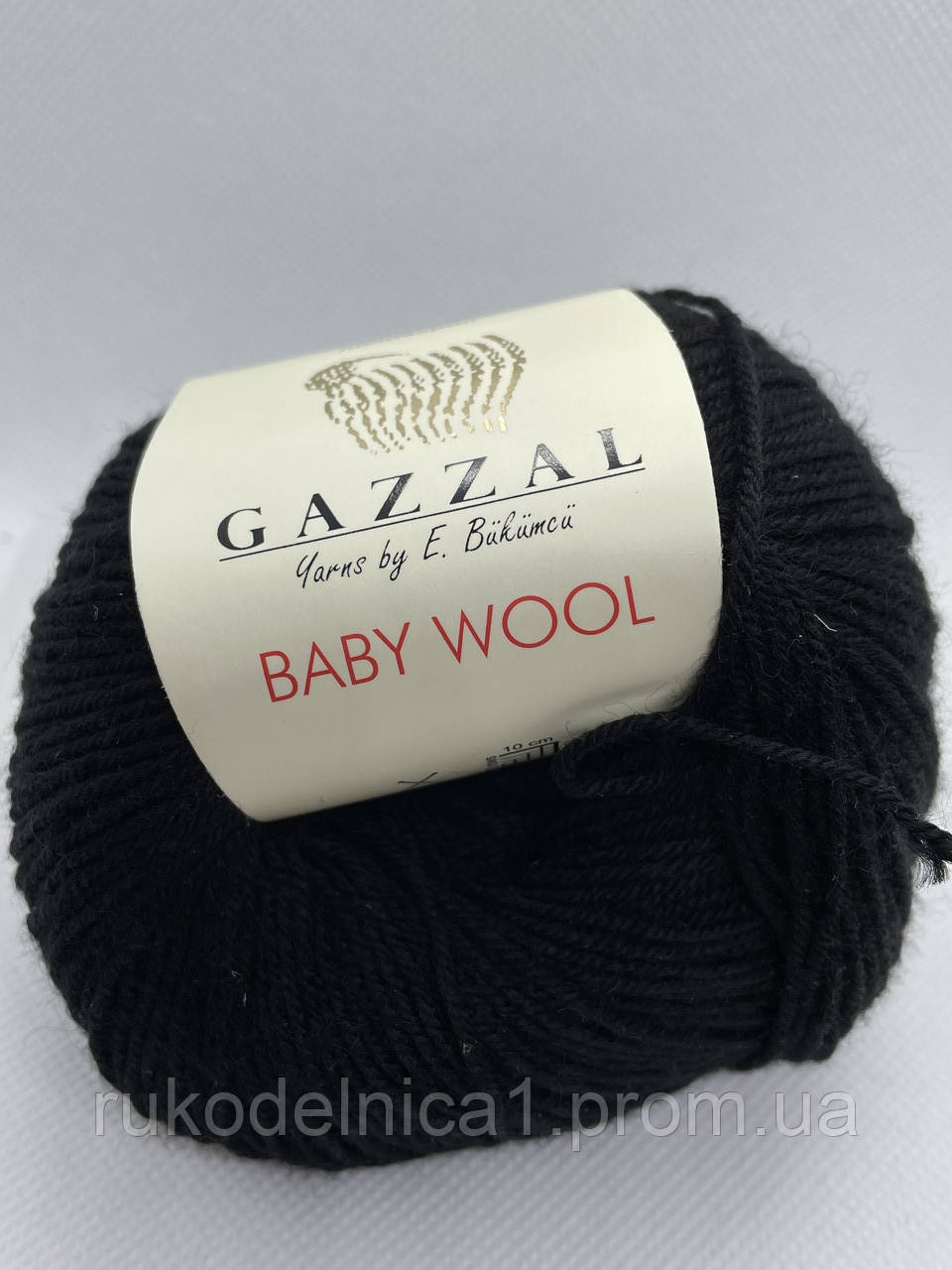 Пряжа з кашеміру Gazzal Baby wool колір чорний 40% вовна 20% кашемір 40% поліакрил
