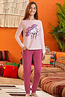 Пижамы для девочек подростков Baykar Турция детская подростковая пижама на девочку Арт 9156-226 Персиковый