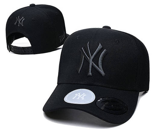 Кепка Бейсболка New York Yankees NY MLB Нью-Йорк Янкіз З Чорним Логотипом Чорна, фото 1