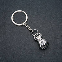 Брелок "Кулак" d-32х18мм L-9см + - сріблястий метал купити біжутерію дешево оптом в інтернеті