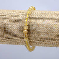 Браслет на резинці Рутиловий Кварц гладка кулька d-6мм +-обхват 18см +- купити біжутерію оптом в інтернеті