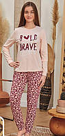 Пижамы для девочек подростков Baykar Турция детская подростковая пижама на девочку хб персиковая  9153-226