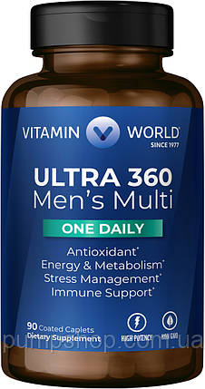 Вітаміни для чоловіків Vitamin World Ultra 360 Men's Multi One Daily 90 капс., фото 1