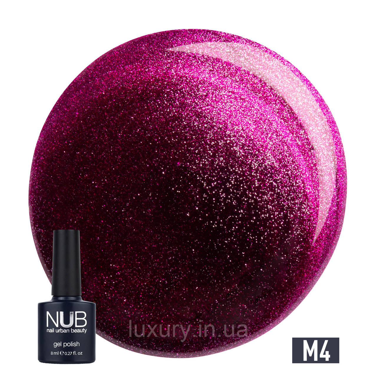 Гель-лак для нігтів NUB Gel Polish Mystery 8 мл, 04 Gem, Магнітний, котяче око