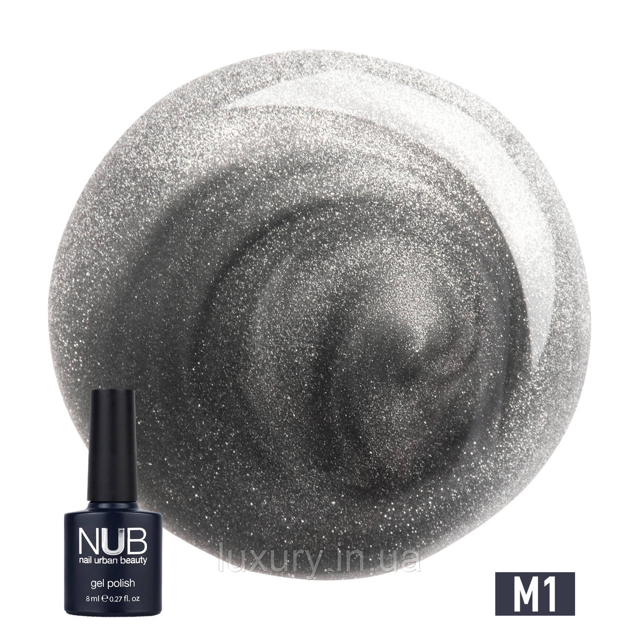 Гель-лак для ногтей NUB Gel Polish Mystery 8 мл, 01 Moon, Магнітний, котяче око