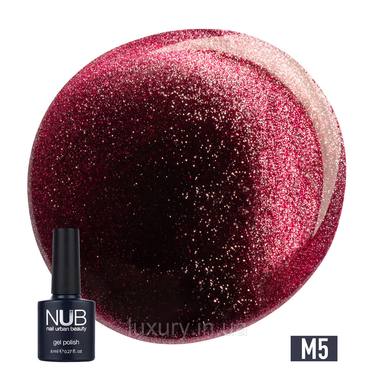 Гель-лак для нігтів NUB Gel Polish Mystery 8 мл, 05 Coral, Магнітний, котяче око