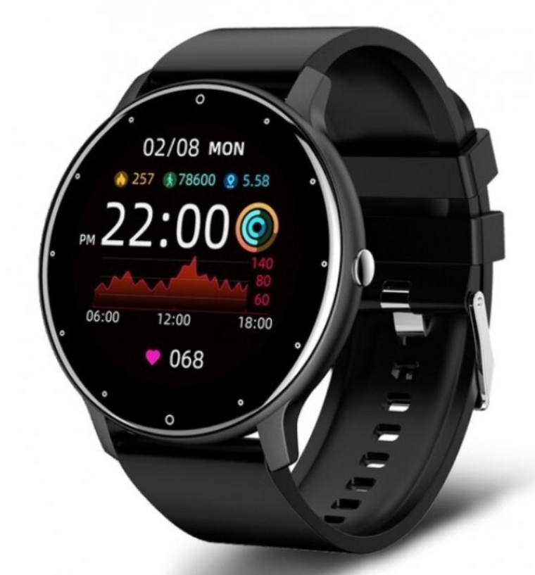 Багатофункціональні круглі розумні годинник для чоловіків чорні для андроїд і айфона, фото 1