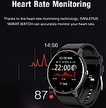 Багатофункціональні круглі розумні годинник для чоловіків чорні для андроїд і айфона, фото 5