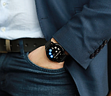 Багатофункціональні круглі розумні годинник для чоловіків чорні для андроїд і айфона, фото 3