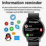 Багатофункціональні круглі розумні годинник для чоловіків чорні для андроїд і айфона, фото 8