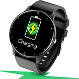 Багатофункціональні круглі розумні годинник для чоловіків чорні для андроїд і айфона, фото 9