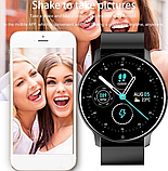 Багатофункціональні круглі розумні годинник для чоловіків чорні для андроїд і айфона, фото 10
