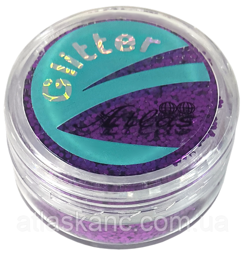 Блискітки (Глітер) великі Атлас 3 г — Бузковий темний AS-2405