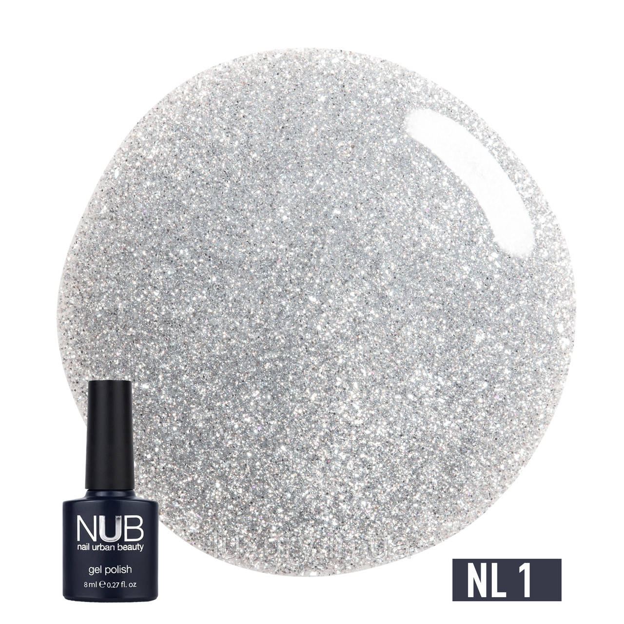 Гель-лак для нігтів NUB Gel Polish Night Light 8 мл, 1 - Clear Silver зі світловідбивальним ефектом