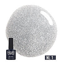 Гель-лак для ногтей NUB Gel Polish Night Light 8 мл, 1 - Clear Silver зі світловідбивальним ефектом