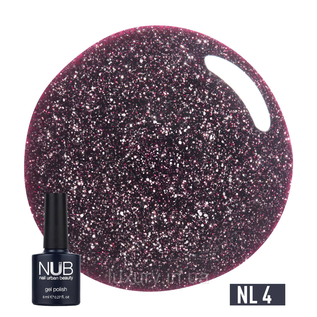 Гель-лак для ногтей NUB Gel Polish Night Light 8 мл, 4 - Prom Dress зі світловідбивальним ефектом