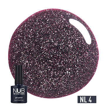 Гель-лак для нігтів NUB Gel Polish Night Light 8 мл, 4 - Prom Dress зі світловідбивальним ефектом, фото 1