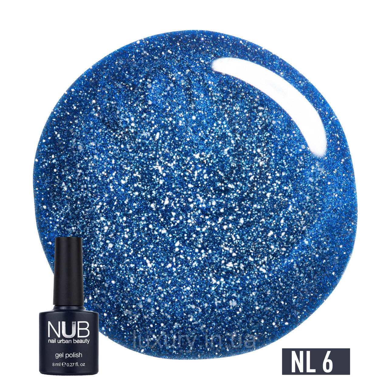 Гель-лак для нігтів NUB Gel Polish Night Light 8 мл, 6 - Electric Stars зі світловідбивальним ефектом