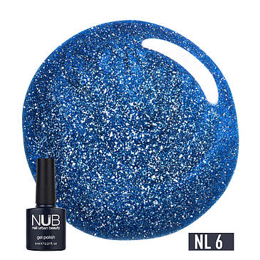 Гель-лак для нігтів NUB Gel Polish Night Light 8 мл, 6 - Electric Stars зі світловідбивальним ефектом, фото 1