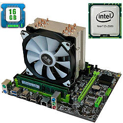 Материнська плата+CPU+RAM+Кулер:X79 2.72 + Intel Xeon E5-2689 (8 ядер по 2.6GHz) + 16GB DDR3