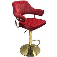Стільчик для візажу Jef velor Gold червоний