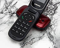Телефон флип раскладушка мобильный Samsung F660 на 2 SIM красный