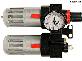 Пневматичний повітряний фільтр з редуктором і манометром Yato YT-2385