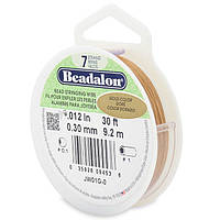 Тросик ювелирный Beadalon 7 струн, Gold Color, толщина 0.3 мм, 30 футов (9.2 м)