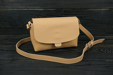 Жіноча шкіряна сумка Італійка, натуральна шкіра Grand, колір Бежевий