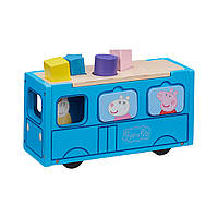 Лицензионный деревянный игровой набор-сортер Peppa - Школьный автобус Пеппы