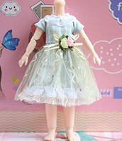 Платье для куклы 1/6 для BJD 1/6 30 см зеленое "Листик"