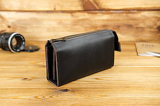 Шкіряний гаманець клатч Тревел, натуральна Вінтажна шкіра, колір Шоколад, фото 3