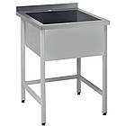 Мийка для посуду 600х800х850 мм, глибина чаші 500 мм, односекційна кухонна мийка виробнича, мийка на кухню, фото 2